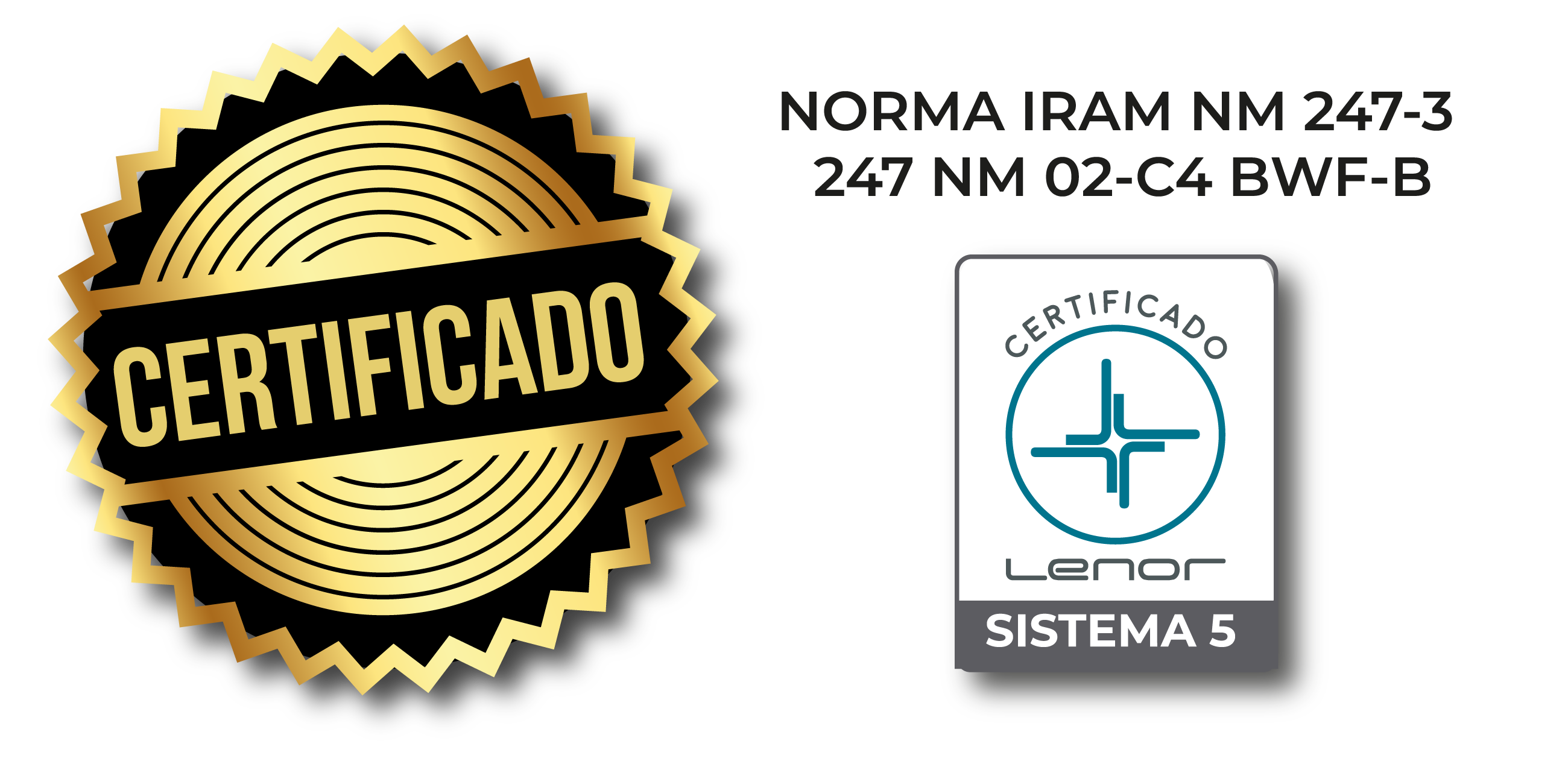 Certificaciones CONDULUX - IRAM NM 247-3 y Lenor Sistema 5